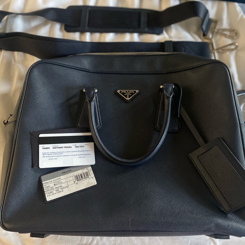 Parada Saffiano Travel Briefcase in Baltico